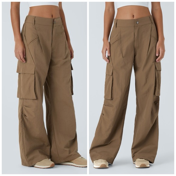 HALARA Pants - NWT Halara S High Waisted Multi Pockets Wide Leg Casual Cargo Pants Hiking Nylon